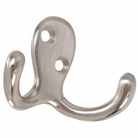 HILLMAN DOUBLE SATIN NICKEL CLOTHES HOOK 852291